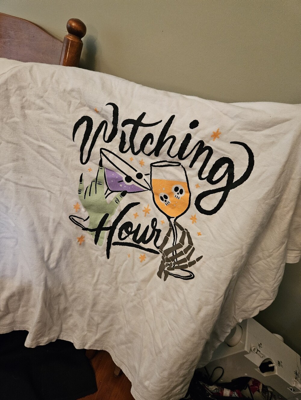 Nwt Old NavyWitching Hour Graphic Tee - White with Orange, Purple, Green Accents